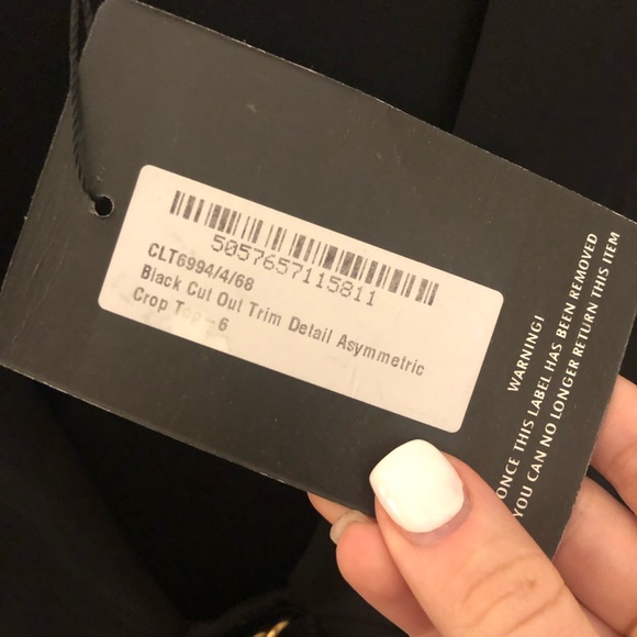 PLT Black Trim Detail Crop Top - Picture 4 of 4